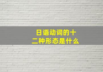 日语动词的十二种形态是什么