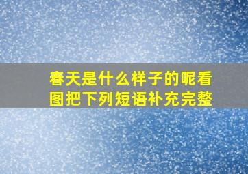 春天是什么样子的呢看图把下列短语补充完整