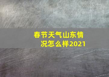 春节天气山东情况怎么样2021