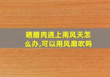 晒腊肉遇上南风天怎么办,可以用风扇吹吗