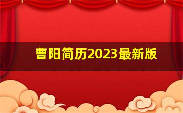 曹阳简历2023最新版