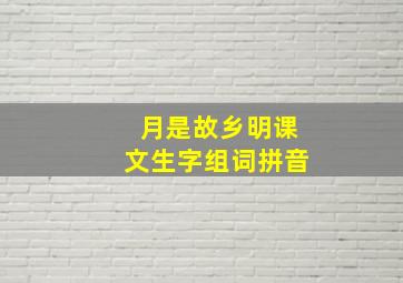 月是故乡明课文生字组词拼音