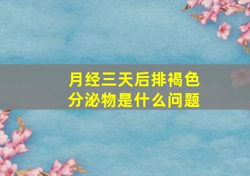 月经三天后排褐色分泌物是什么问题