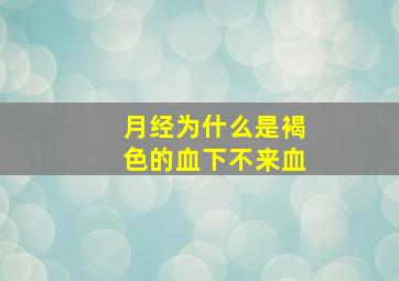 月经为什么是褐色的血下不来血