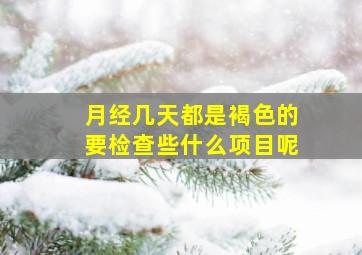 月经几天都是褐色的要检查些什么项目呢