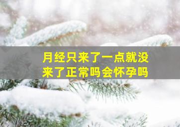 月经只来了一点就没来了正常吗会怀孕吗