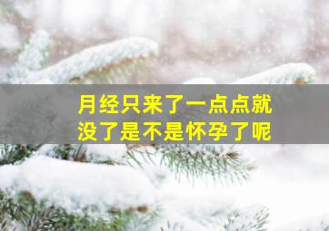 月经只来了一点点就没了是不是怀孕了呢