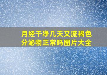 月经干净几天又流褐色分泌物正常吗图片大全