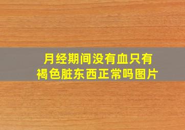 月经期间没有血只有褐色脏东西正常吗图片