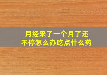 月经来了一个月了还不停怎么办吃点什么药