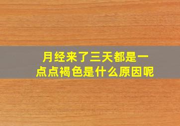 月经来了三天都是一点点褐色是什么原因呢