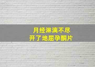 月经淋漓不尽开了地屈孕酮片