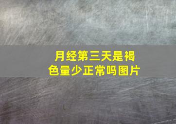 月经第三天是褐色量少正常吗图片