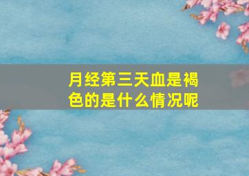 月经第三天血是褐色的是什么情况呢