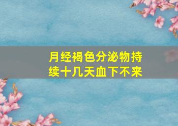 月经褐色分泌物持续十几天血下不来