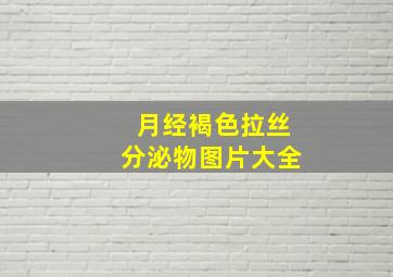 月经褐色拉丝分泌物图片大全