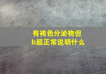 有褐色分泌物但b超正常说明什么