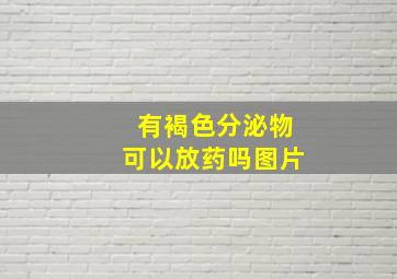 有褐色分泌物可以放药吗图片