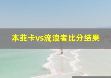 本菲卡vs流浪者比分结果