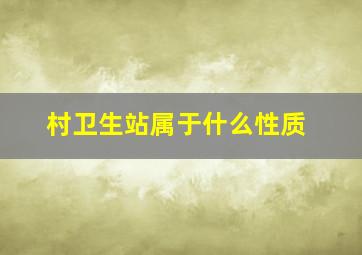 村卫生站属于什么性质