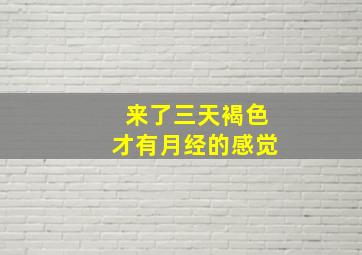 来了三天褐色才有月经的感觉