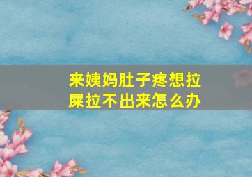 来姨妈肚子疼想拉屎拉不出来怎么办