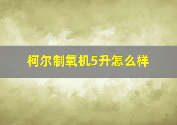 柯尔制氧机5升怎么样