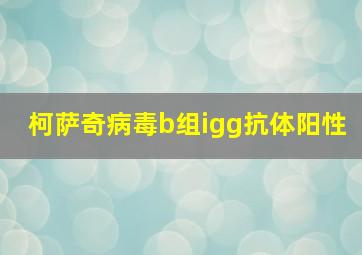 柯萨奇病毒b组igg抗体阳性