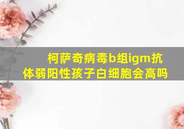 柯萨奇病毒b组igm抗体弱阳性孩子白细胞会高吗