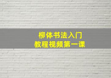 柳体书法入门教程视频第一课