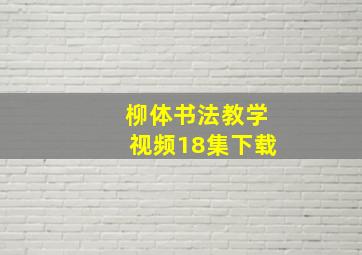 柳体书法教学视频18集下载