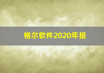 格尔软件2020年报