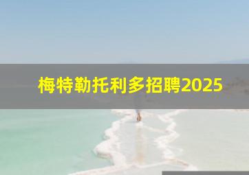 梅特勒托利多招聘2025