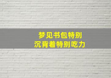 梦见书包特别沉背着特别吃力