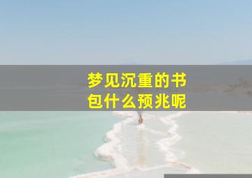 梦见沉重的书包什么预兆呢