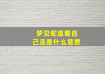 梦见蛇追着自己走是什么意思