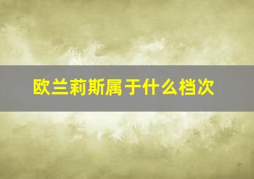 欧兰莉斯属于什么档次