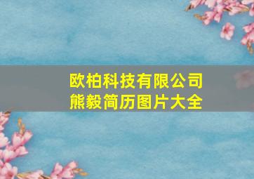 欧柏科技有限公司熊毅简历图片大全