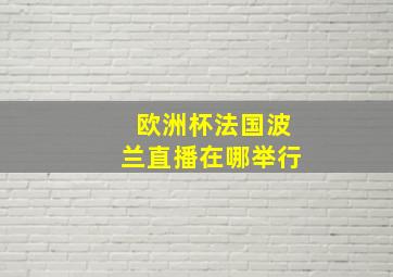 欧洲杯法国波兰直播在哪举行