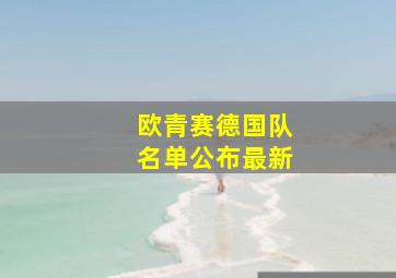 欧青赛德国队名单公布最新