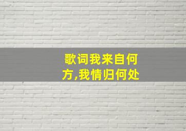 歌词我来自何方,我情归何处