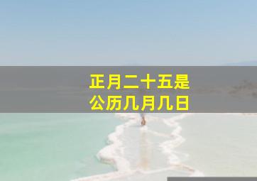 正月二十五是公历几月几日