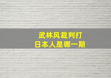 武林风裁判打日本人是哪一期