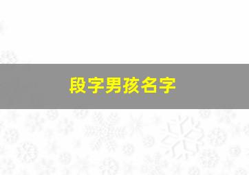 段字男孩名字