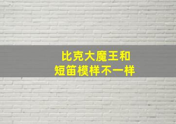 比克大魔王和短笛模样不一样