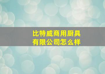 比特威商用厨具有限公司怎么样