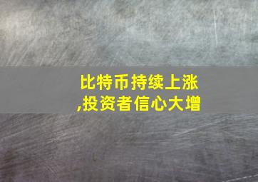 比特币持续上涨,投资者信心大增