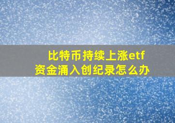 比特币持续上涨etf资金涌入创纪录怎么办