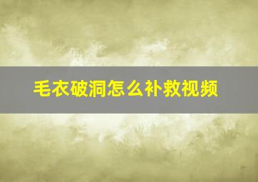 毛衣破洞怎么补救视频