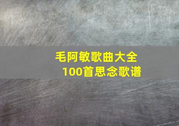 毛阿敏歌曲大全100首思念歌谱